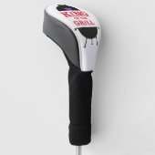 King of the Grill, Lila schwarze Krone, rot Golf Headcover (angewinkelt)