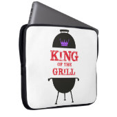 King of the Grill, Lila schwarze Krone, rot Laptopschutzhülle (Vorne Rechts)