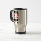 King of the Grill, Lila schwarze Krone, rot Reisebecher (Vorderseite Links)