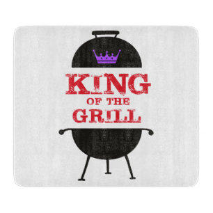 King of the Grill, Lila schwarze Krone, rot Schneidebrett