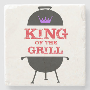 King of the Grill, Lila schwarze Krone, rot Steinuntersetzer