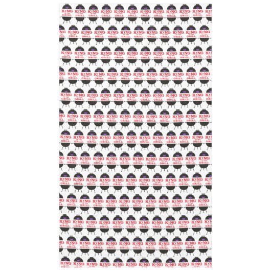 King of the Grill, Lila schwarze Krone, rot Tischdecke (Vorderseite)