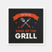 King of the Grill lustiger Spruch mehrfarbig Serviette (Vorderseite)