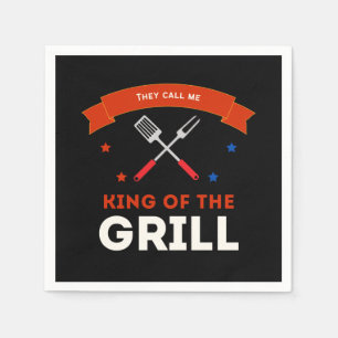 King of the Grill lustiger Spruch mehrfarbig Serviette