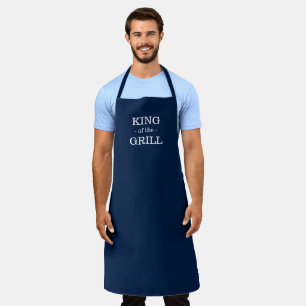 King of the Grill Marineblau Grillen Männer Schürze