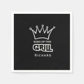 King of the Grill, mit Monogramm GRILLEN Serviette (Vorderseite)