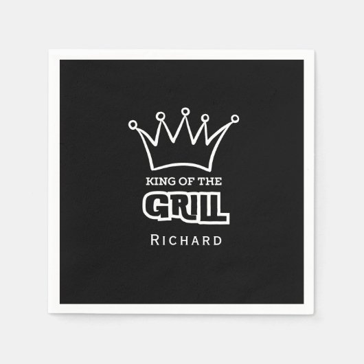 King of the Grill, mit Monogramm GRILLEN Serviette (Vorderseite)