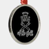 King of the Grill. Party Design Idee Ornament Aus Metall (Rechts)