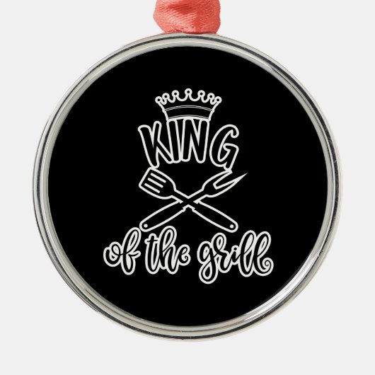 King of the Grill. Party Design Idee Ornament Aus Metall (Vorne)