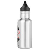 King of the Grill, Schwarz-weiß Crown Red Edelstahlflasche (Rechts)