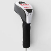 King of the Grill, Schwarz-weiß Crown Red Golf Headcover (angewinkelt)