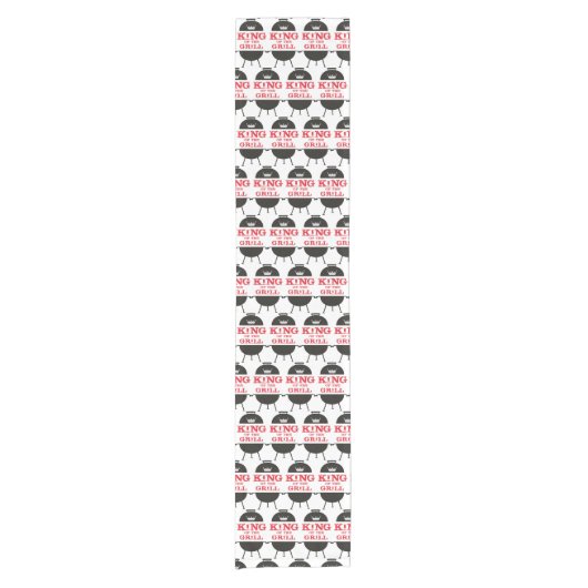 King of the Grill, Schwarz-weiß Crown Red Kurzer Tischläufer (Vorderseite)