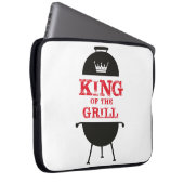 King of the Grill, Schwarz-weiß Crown Red Laptopschutzhülle (Vorne Rechts)