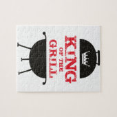King of the Grill, Schwarz-weiß Crown Red Puzzle (Horizontal)