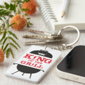 King of the Grill, Schwarz-weiß Crown Red Schlüsselanhänger (Vorderseite rechts)