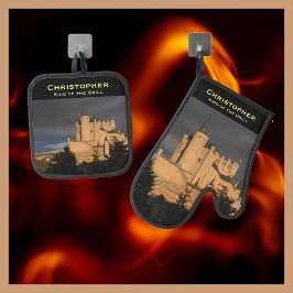 King of the Grill Your Foto Ofenhandschuh & Topflappen-Set