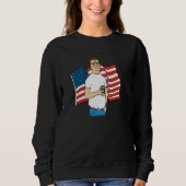 King of the Hill Hank Hill and American Flag Carto Sweatshirt (Vorderseite)