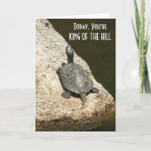 King of the Hill Turtle on Rock Nature Birthday Karte (Vorderseite)