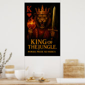 King of the Jungle Art – Powerful Lion and Fire Poster (Küche)