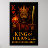 King of the Jungle Art – Powerful Lion and Fire Poster (Vorne)