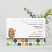 King of the Jungle Lion 12x18 Baby Shower Einladun Einladung (Stehend Vorderseite)