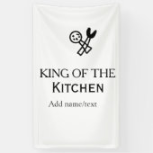 King of the kitchen chef cooking add name crown ha banner (Vertikal)