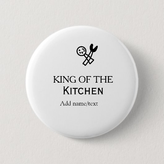 King of the kitchen chef cooking add name crown ha button (Vorderseite)