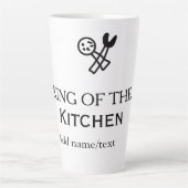 King of the kitchen chef cooking add name crown ha milchtasse (Vorderseite)