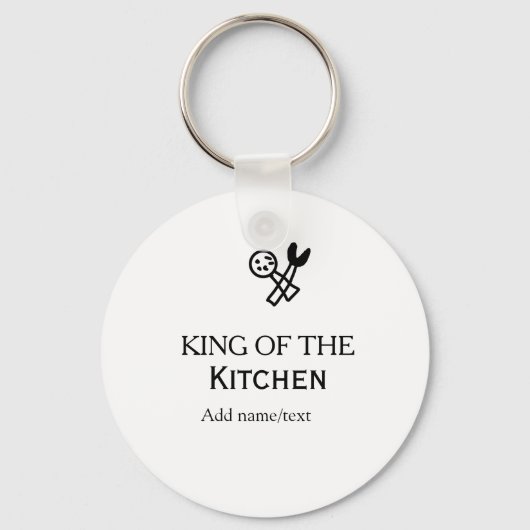 King of the kitchen chef cooking add name crown ha schlüsselanhänger (Vorderseite)