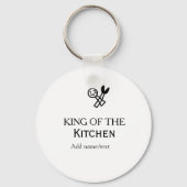 King of the kitchen chef cooking add name crown ha schlüsselanhänger (Rückseite)