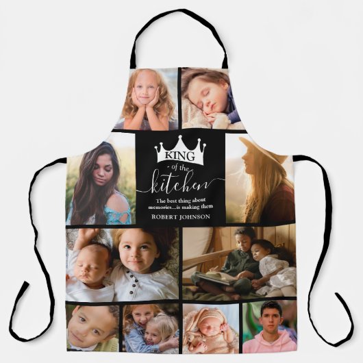 King of the Kitchen Foto Collage Schürze (Vorderseite)