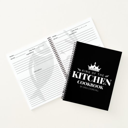King of The Kitchen Kochbook Rezept Personalisiert Notizblock (Innenseite)