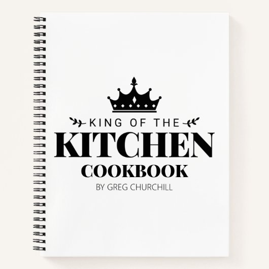 King of The Kitchen Kochbook Rezept Personalisiert Notizblock (Vorderseite)