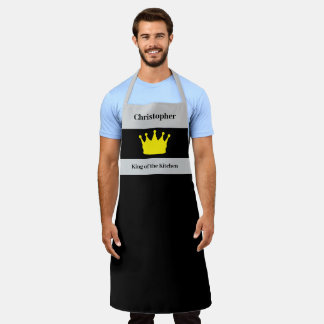 King of the kitchen name crown grey schürze