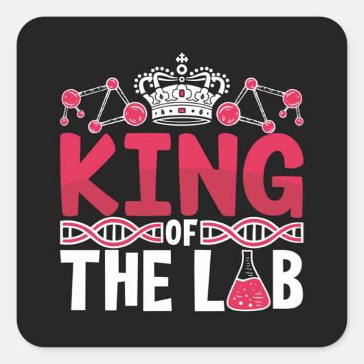 King of the Labrador Tech Laboratory Technician Sc Quadratischer Aufkleber (Vorderseite)