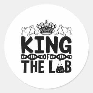 King of the Labrador Tech Science Laboratory Techn Runder Aufkleber