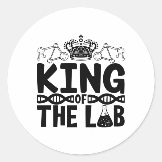 King of the Labrador Tech Science Laboratory Techn Runder Aufkleber (Vorderseite)