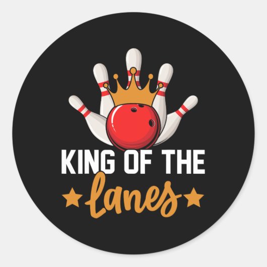 King of the Lanes I Bowling Runder Aufkleber (Vorderseite)