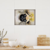King of the Mops Hunde, Funny Dog, Mops Lover Gesc Poster (Küche)