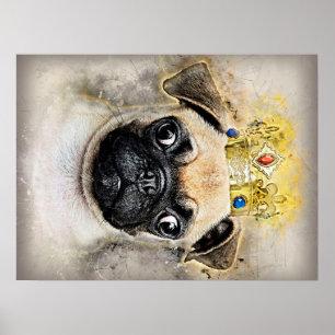King of the Mops Hunde, Funny Dog, Mops Lover Gesc Poster