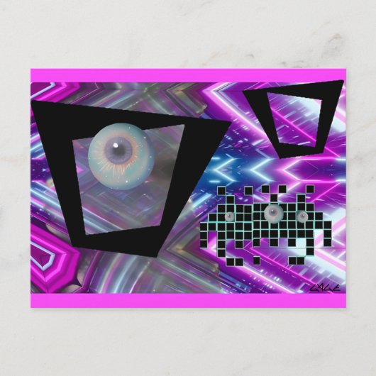 King of the New Vaporwave Invasion Postkarte (Vorderseite)