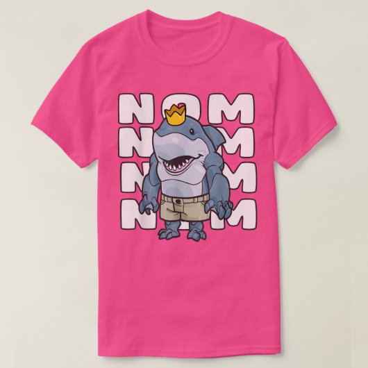 King of the Ocean Hungry Shark Baby Nom Nom Summer T-Shirt (Design vorne)