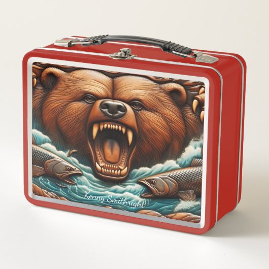 King of the Rapids: Bärenjagd Metall Brotdose (Vorderseite)