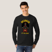 King Of The Road Skeleton Retro Italian Mofa Drive T-Shirt (Vorne ganz)