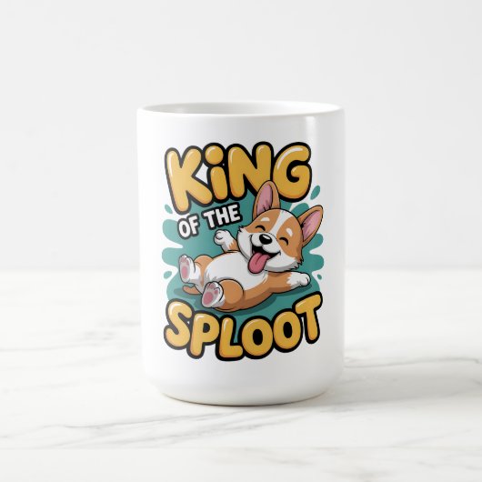 King of the Sploot Funny Dog Lying Pose Gift Kaffeetasse (Mittel)