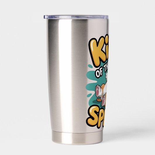 King of the Sploot Funny Dog Lying Pose Gift Thermobecher (Rechts)