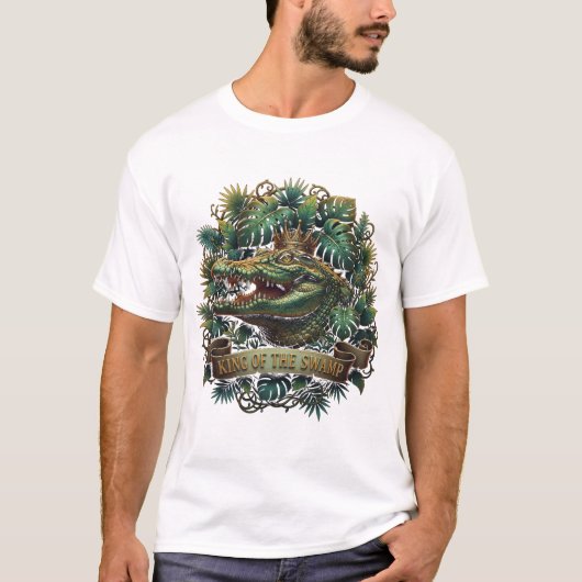 King of the Swamp - Regal Crocodile Dschungel Desi T-Shirt (Vorderseite)