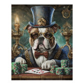 King of the Table, Bulldog spielt KartenTissue Pap Poster (Vorderseite)