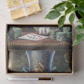 King of the Table, Bulldog spielt KartenTissue Pap Seidenpapier (Geschenk)