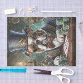 King of the Table, Bulldog spielt KartenTissue Pap Seidenpapier (Handwerk)